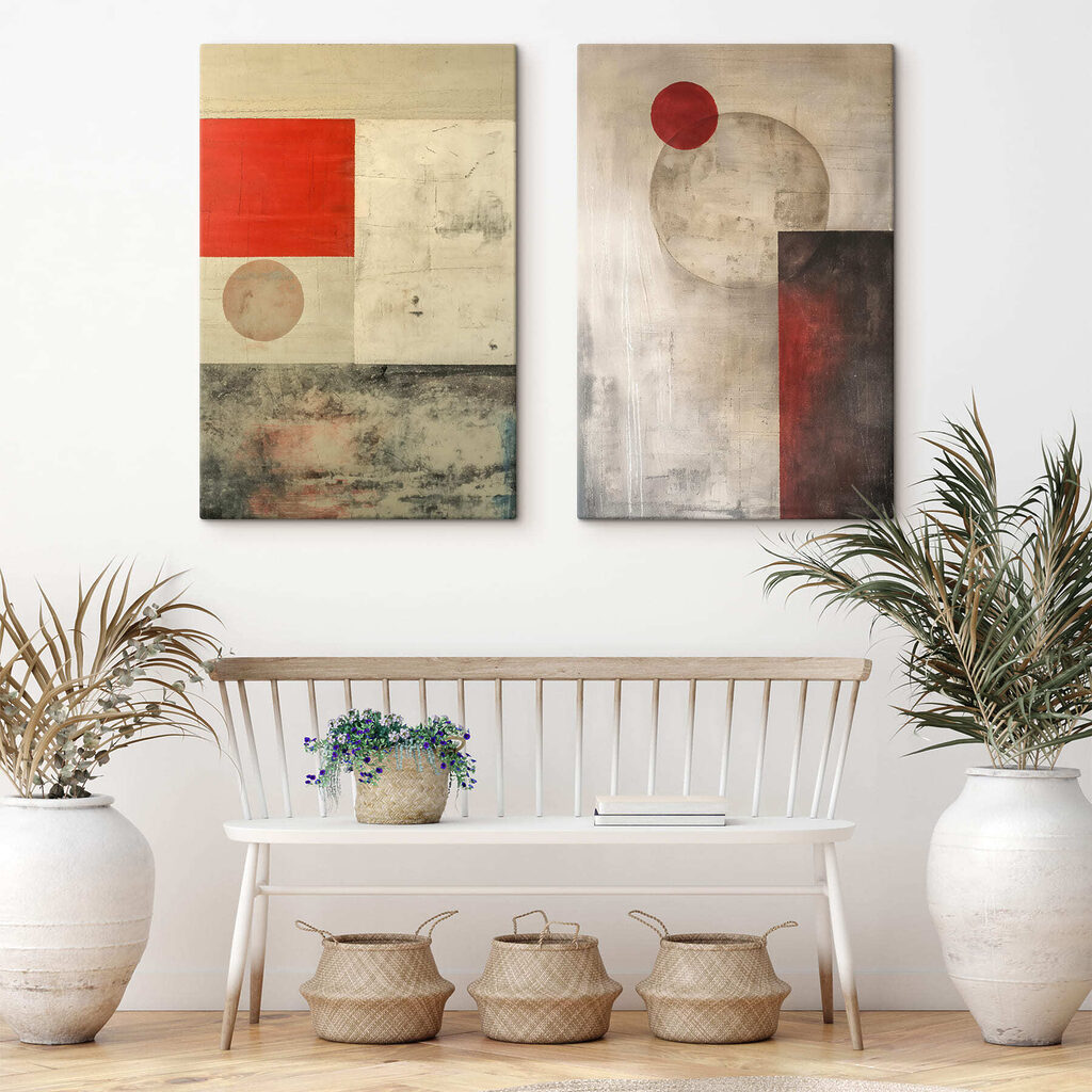Rouge en équilibre dans un intérieur