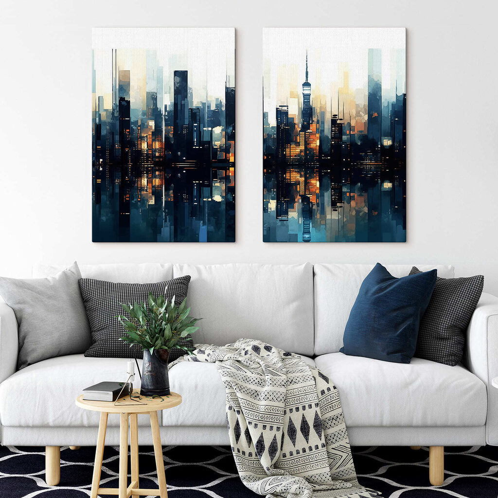 Ville illuminée sur l’eau — intérieur 1