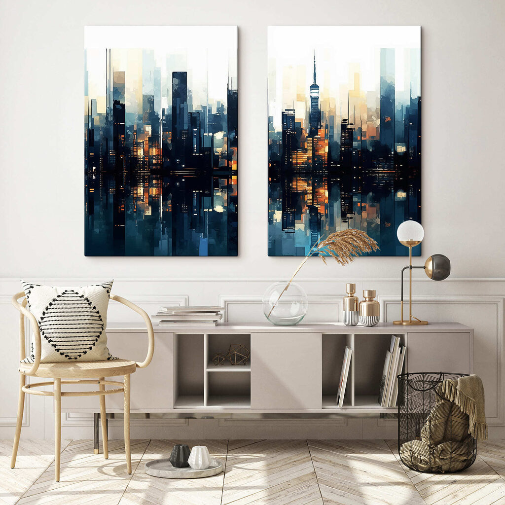 Ville illuminée sur l’eau — intérieur 2