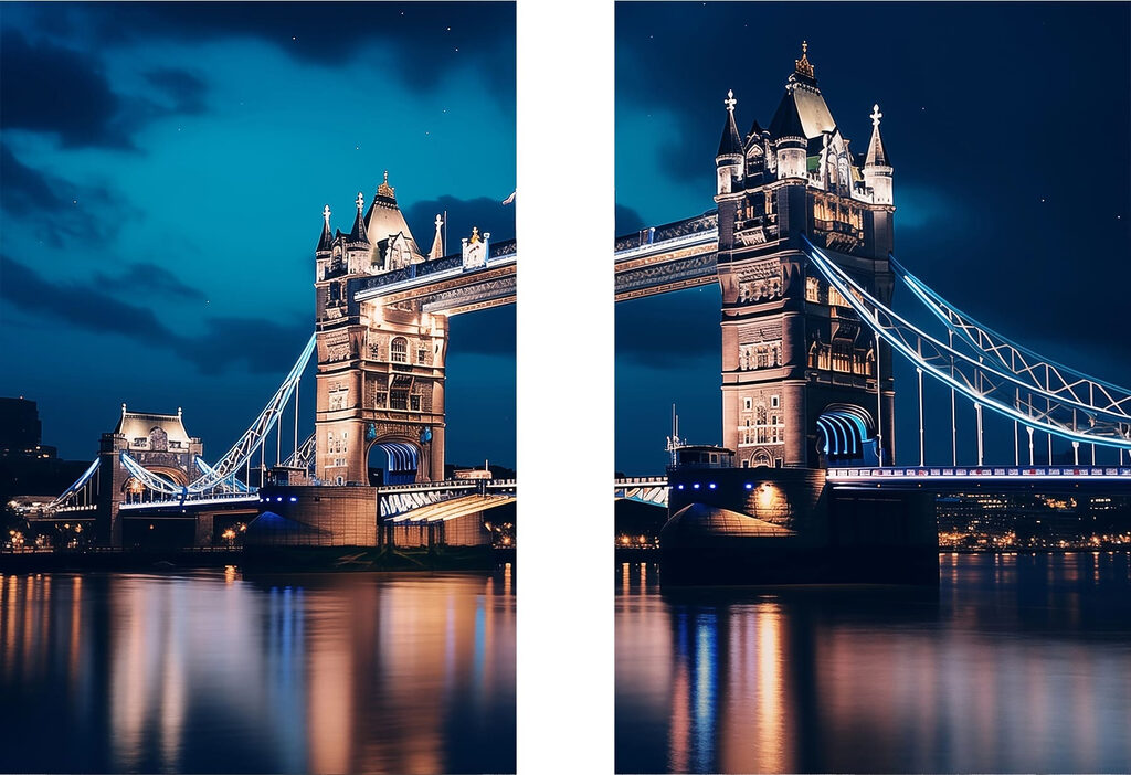 Pont illuminé — motif complet