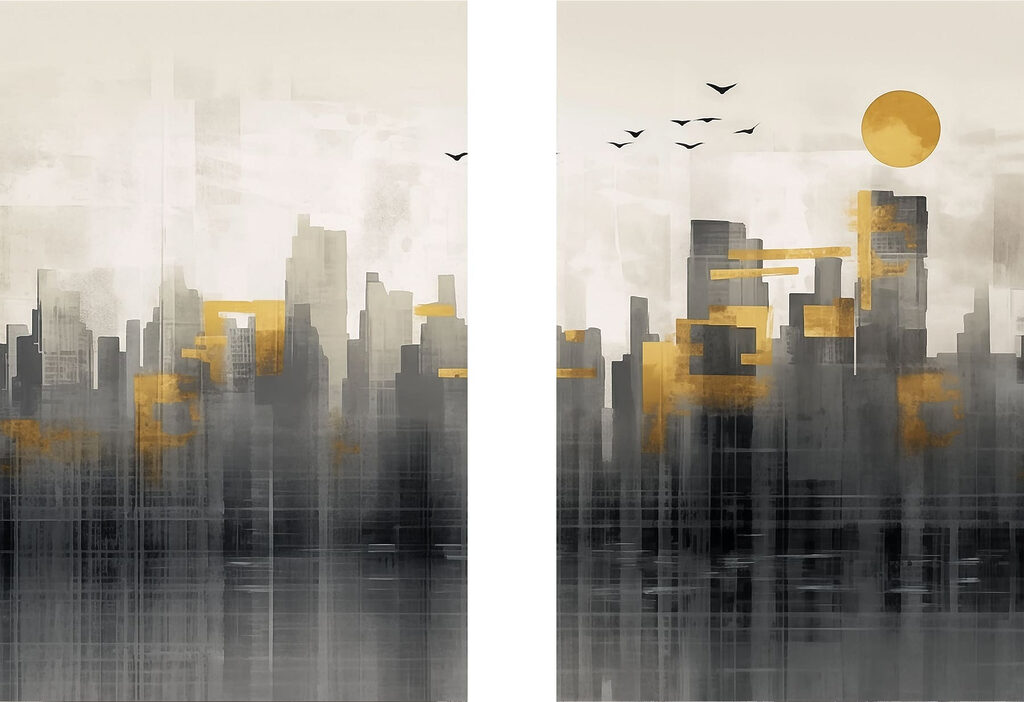 Soleil sur la ville — motif complet