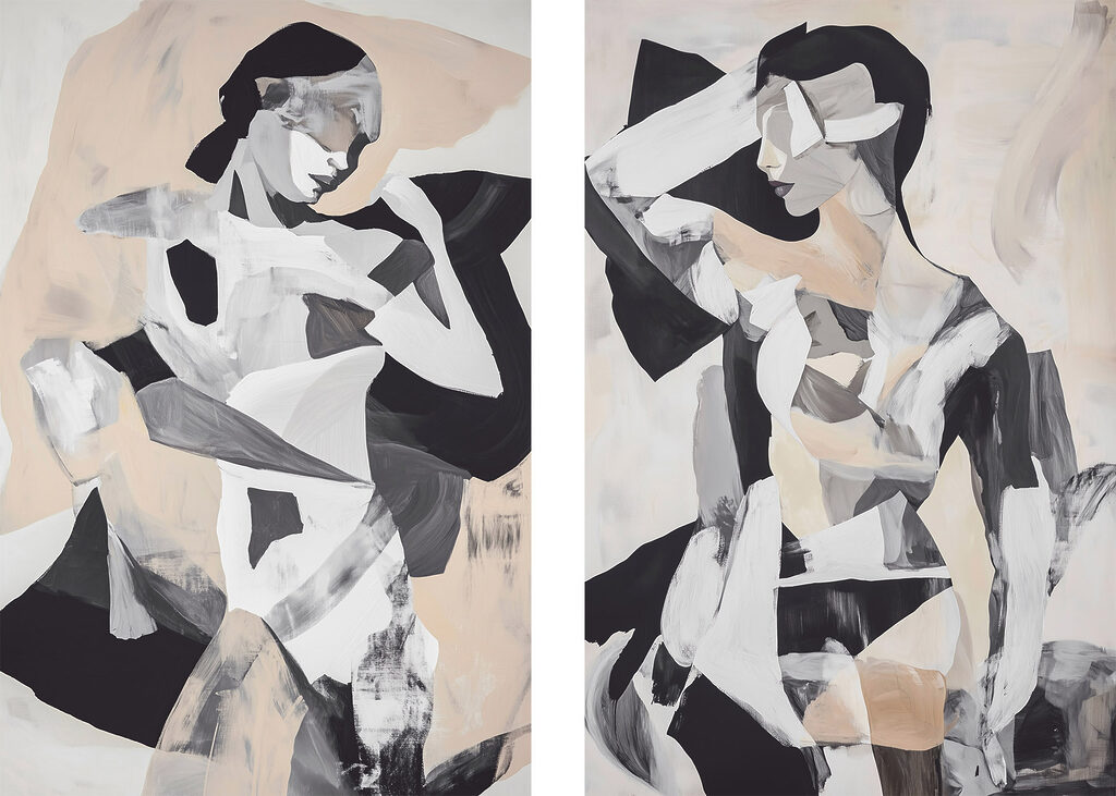 Figure féminine abstraite — motif complet