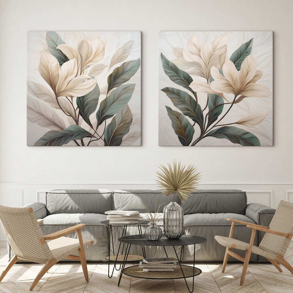 Fleurs pâles et feuillage — intérieur 1