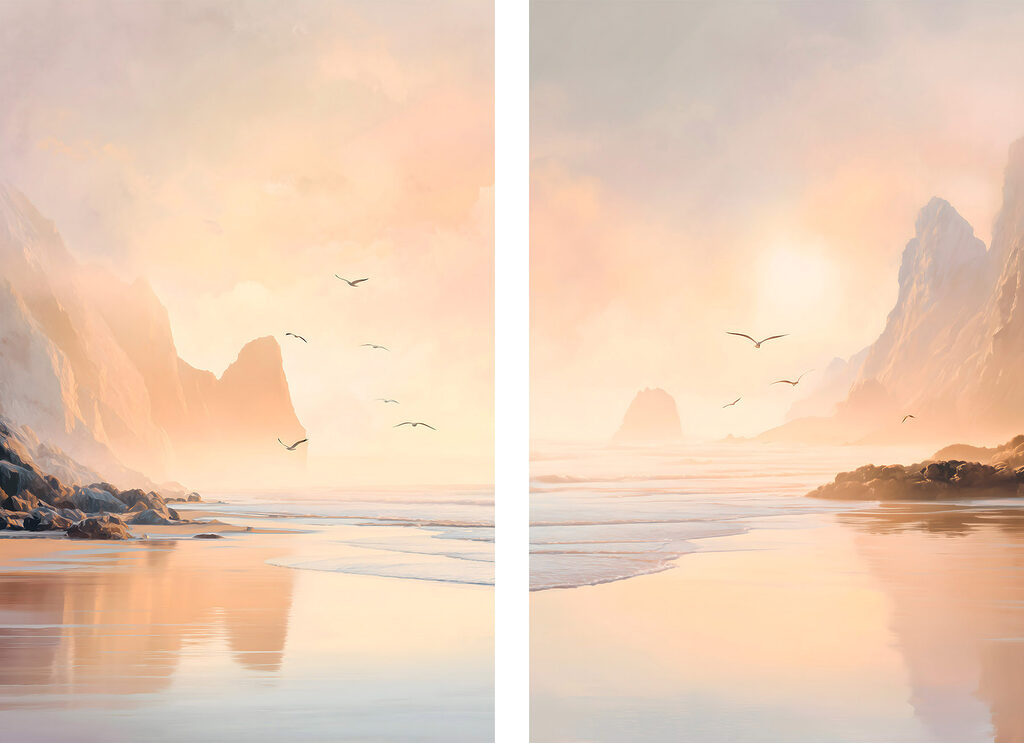 Plage aux mouettes — motif complet