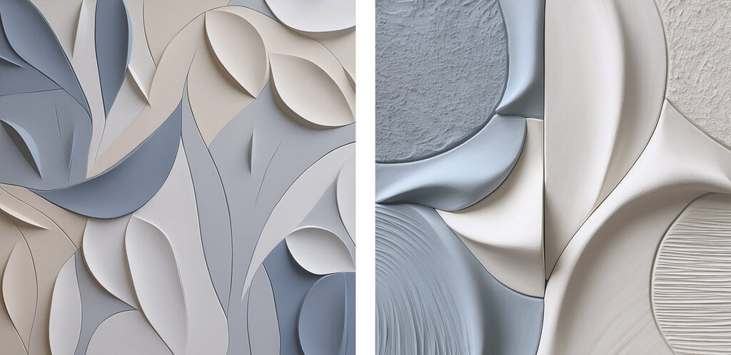Formes de feuilles fluides — motif complet