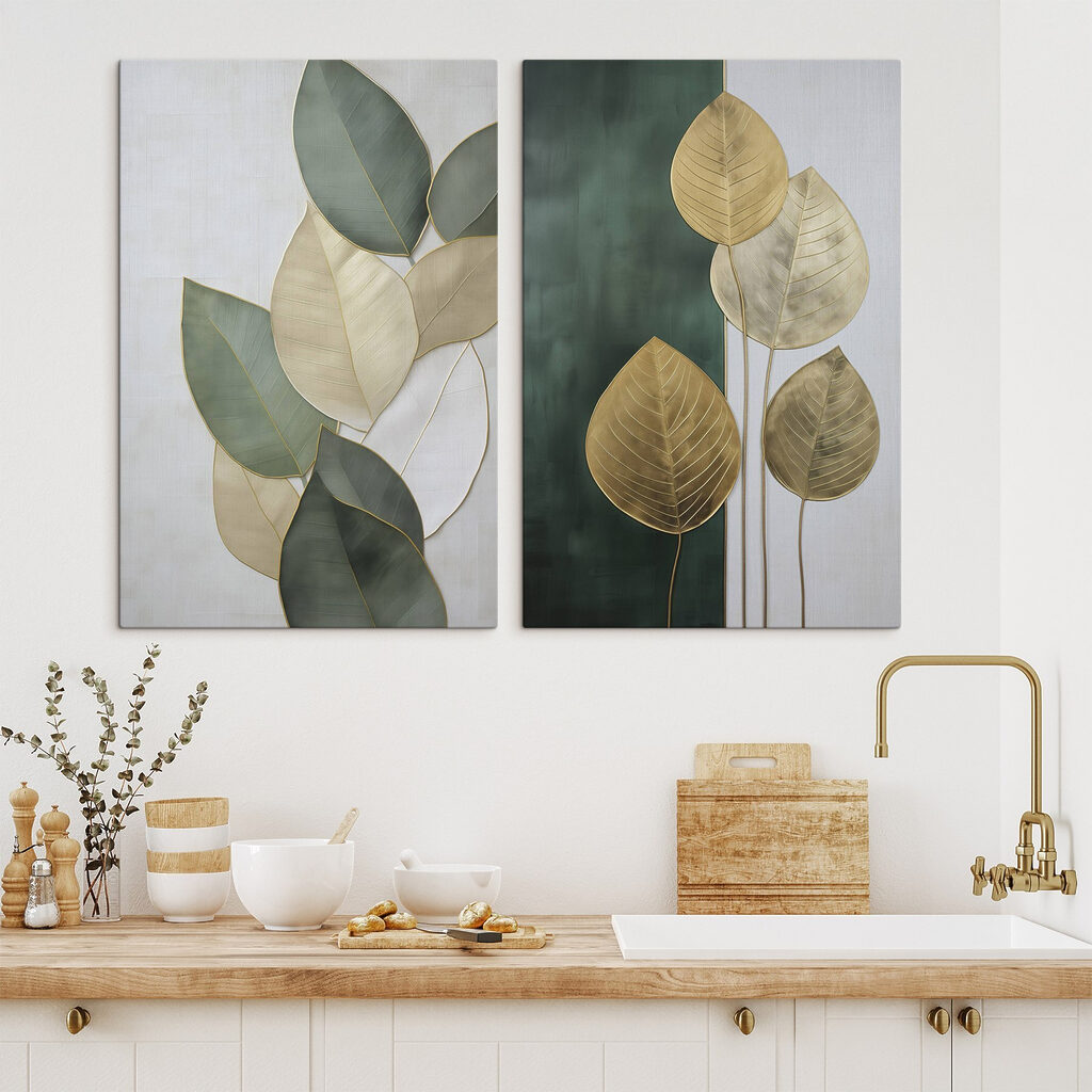 Feuilles aux fines nervures dans un intérieur