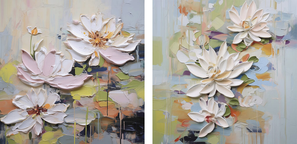 Fleurs flottantes — motif complet