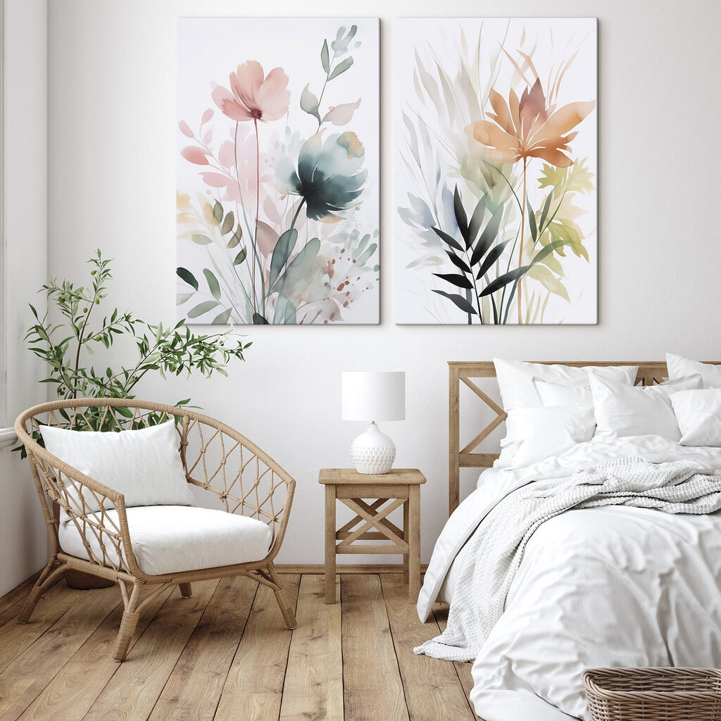 Fleurs et hautes herbes dans un intérieur