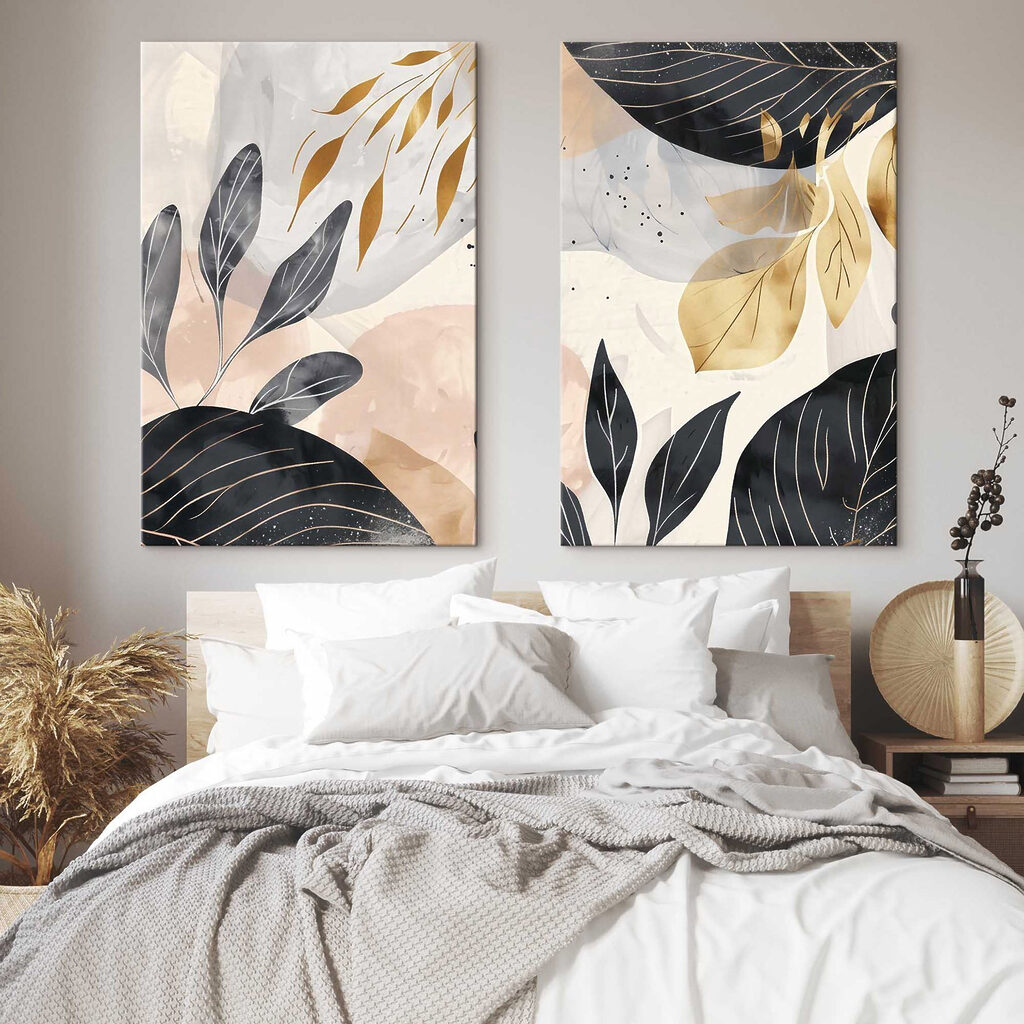 Feuilles noir et or — intérieur 2