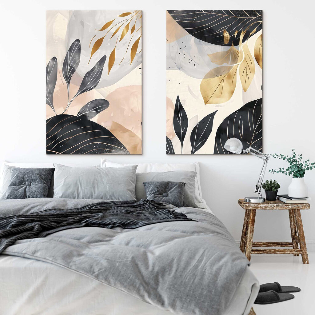 Feuilles noir et or — intérieur 1