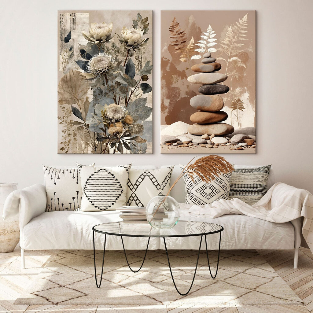 Fleurs et galets — intérieur 1