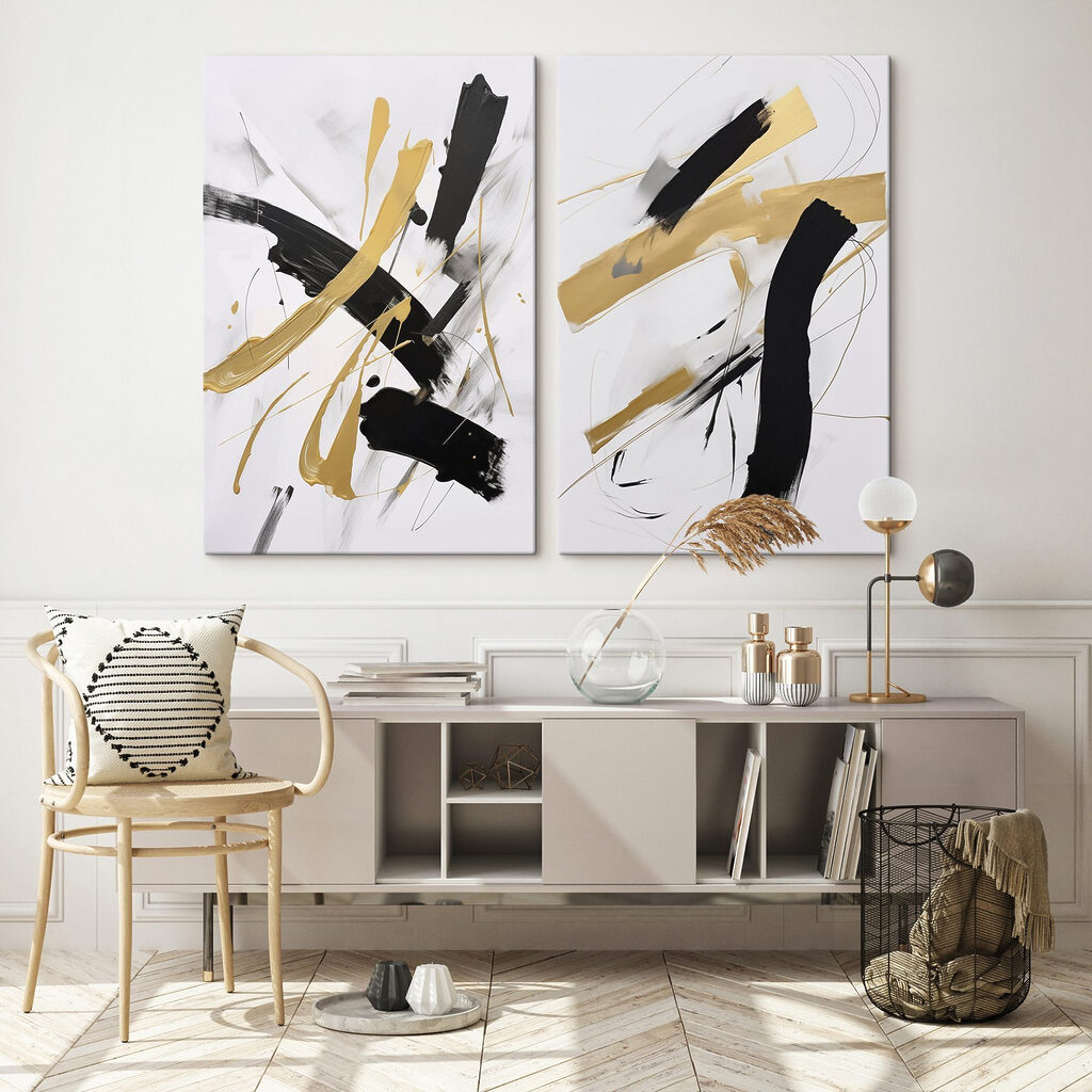 Traits noirs et dorés — intérieur 2