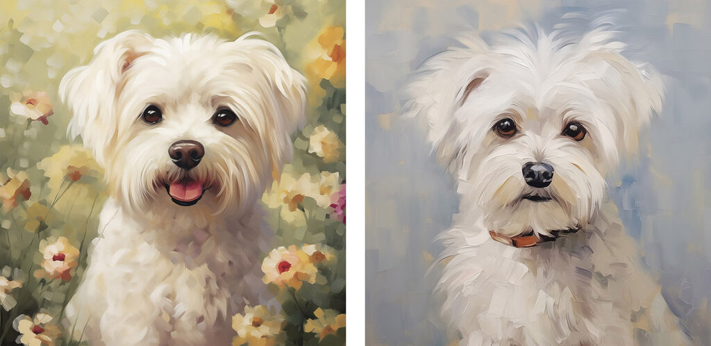 Portraits de chiots — motif complet