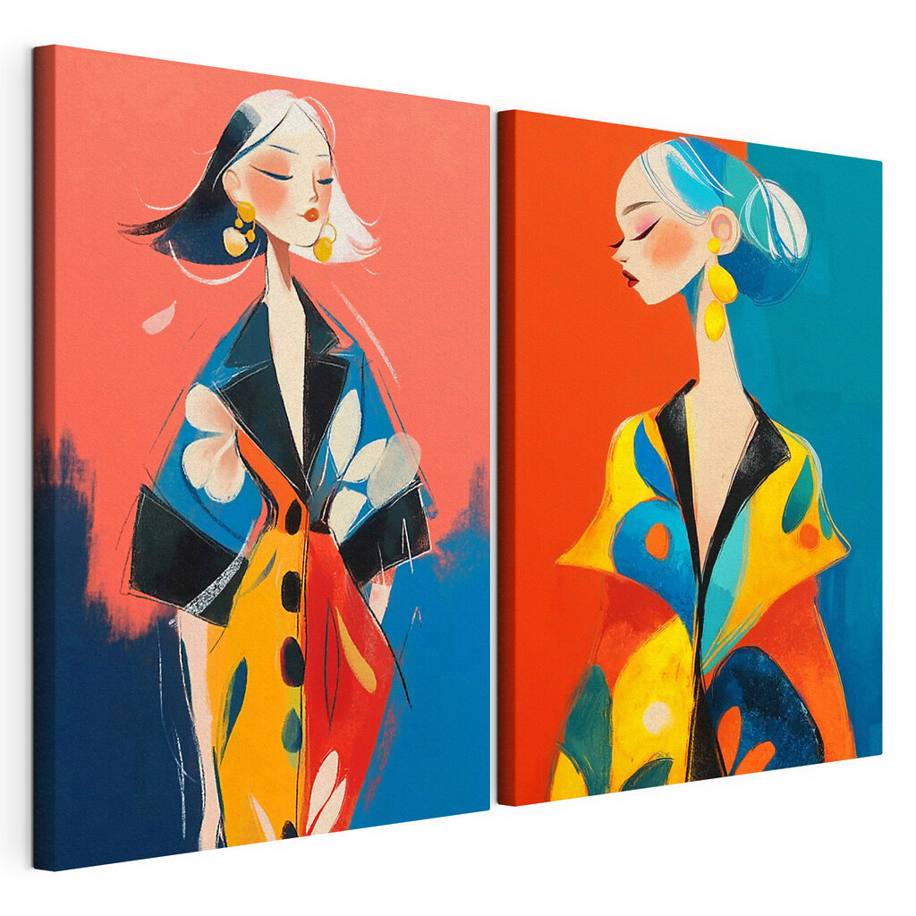 Femme au manteau coloré — vue du produit