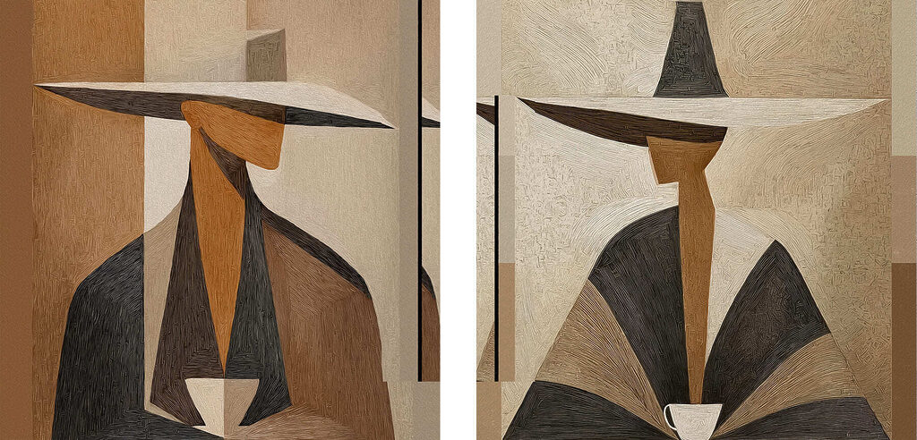 Collage au chapeau — motif complet