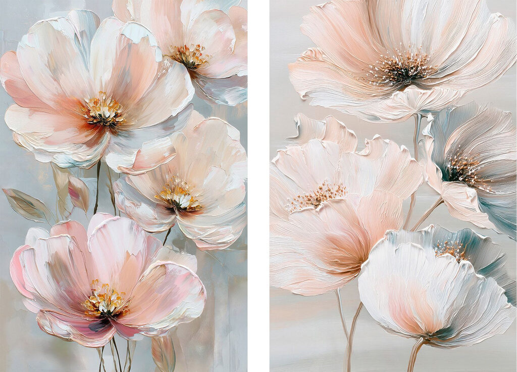 Fleurs aux tons pastel — motif complet