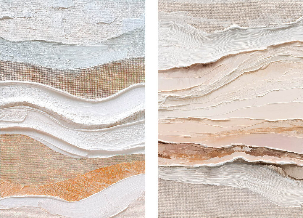 Vagues ocre et crème — motif complet