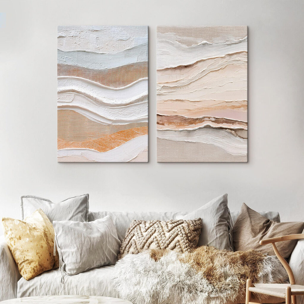 Vagues ocre et crème — intérieur 1