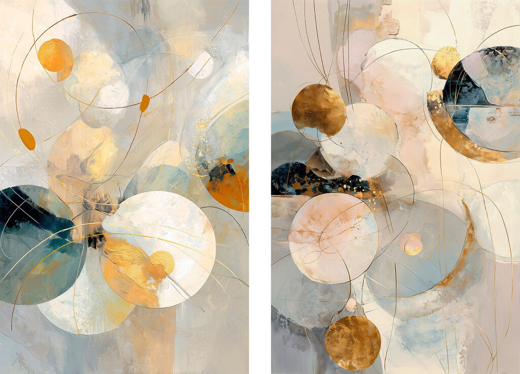 Cercles et fils d’or — motif complet
