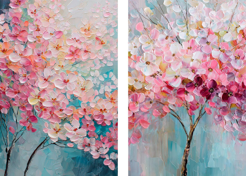 Arbres en fleurs — motif complet