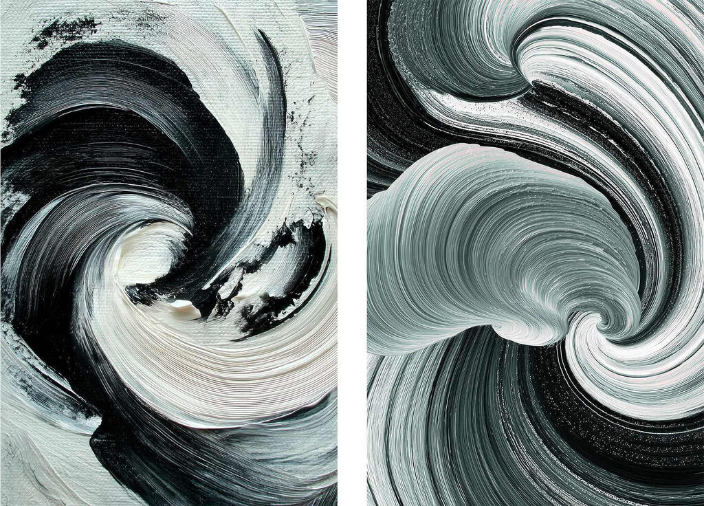 Tourbillons monochromes — motif complet