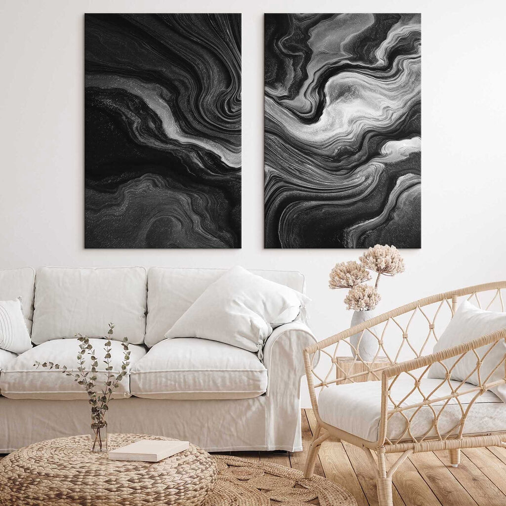 Courant noir et blanc dans un intérieur