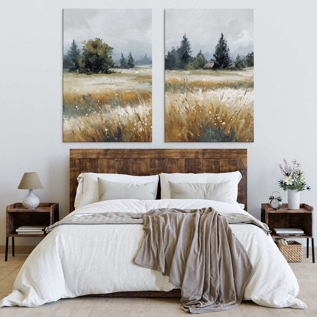 Champ bordé d’arbres — intérieur 1