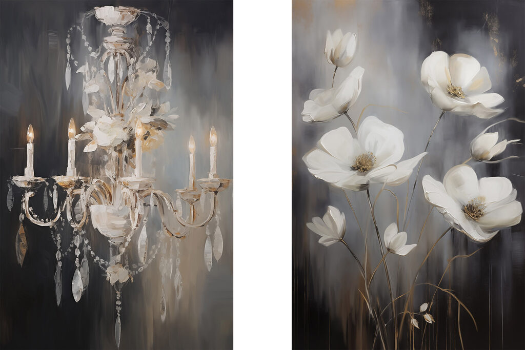 Lustre et fleurs — motif complet