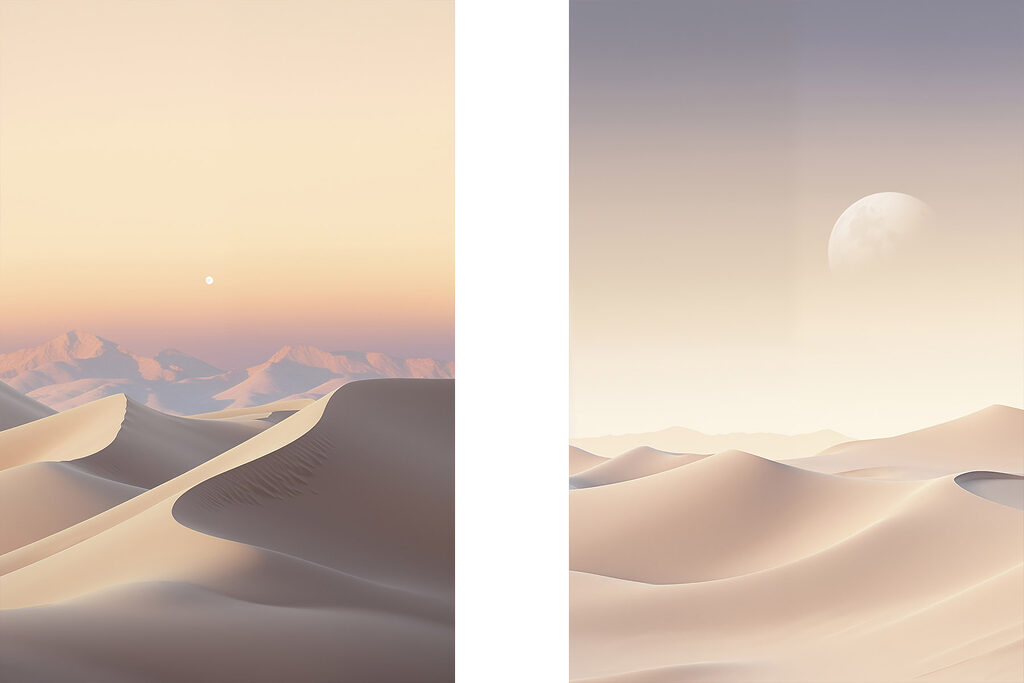 Lune sur les dunes — motif complet
