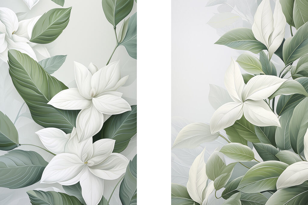 Sérénité botanique — motif complet