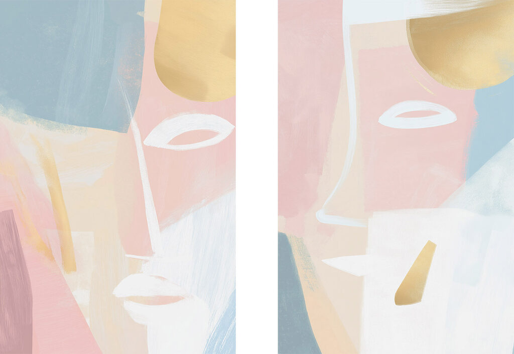 Visage abstrait — motif complet