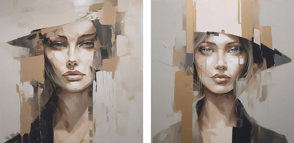 Regard entre les formes — motif complet