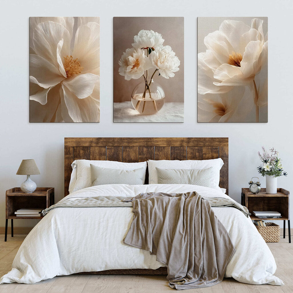 Lumière sur fleurs blanches dans un intérieur