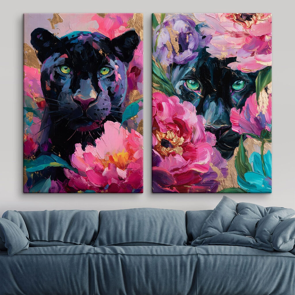 Panthère parmi les fleurs — intérieur 1