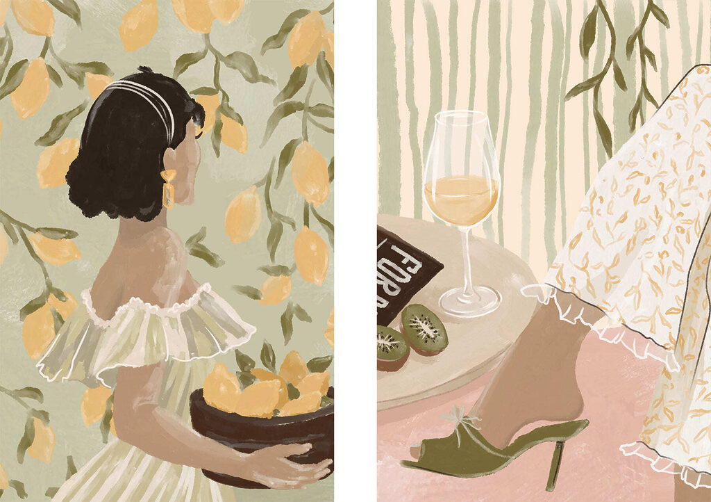 Femme aux citrons — motif complet