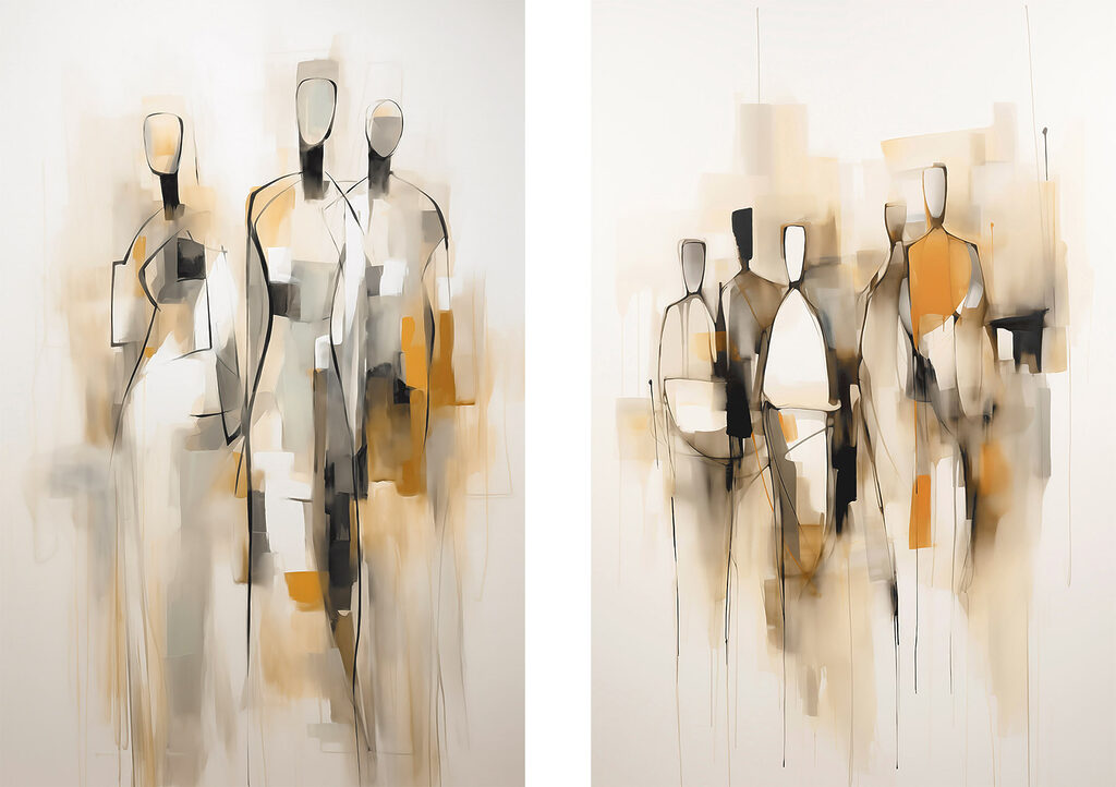 Silhouettes abstraites — motif complet