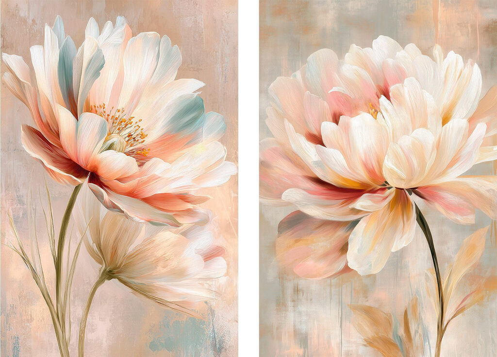 Délicates fleurs pastel — motif complet