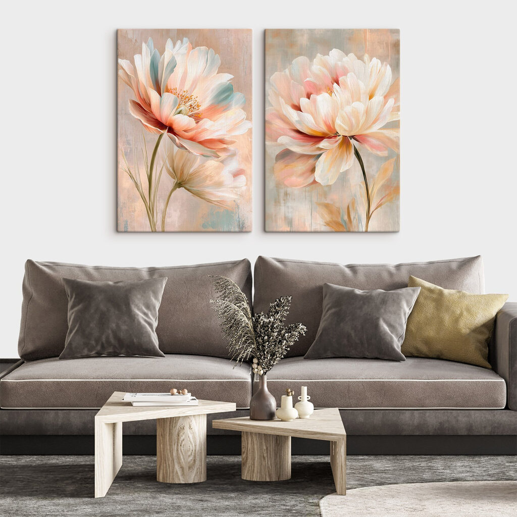 Délicates fleurs pastel dans un intérieur