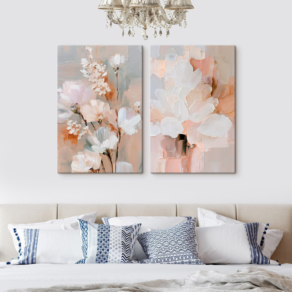 Fleurs à larges touches dans un intérieur