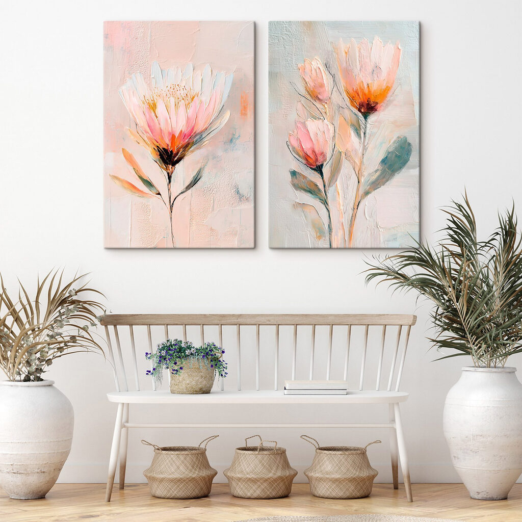 Fleurs au pinceau libre dans un intérieur