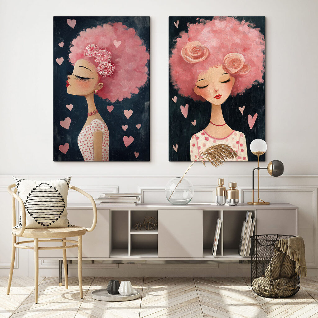 Rêveuse aux cheveux roses — intérieur 2