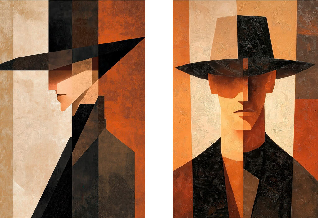 L’homme au chapeau — motif complet