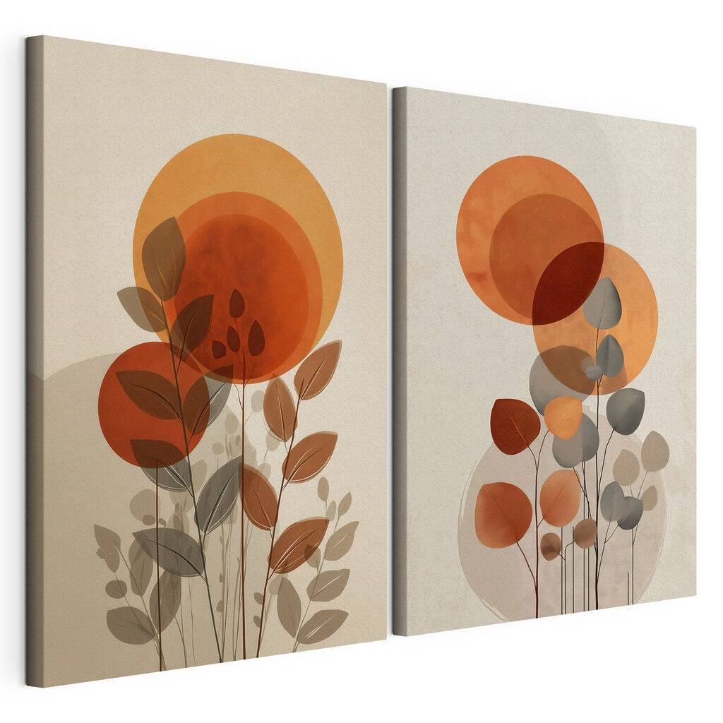 Cercles orangés et feuillage — vue du produit