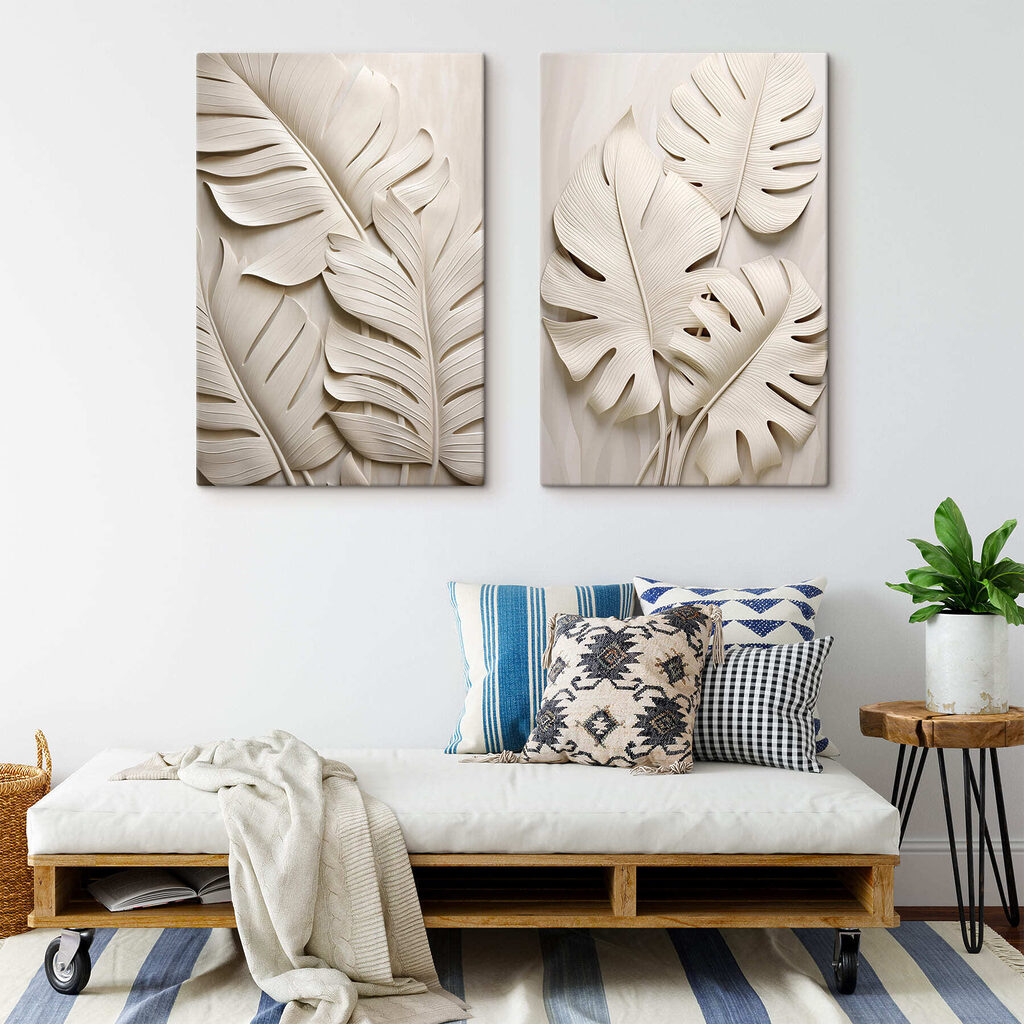 Feuilles tropicales crème — intérieur 2