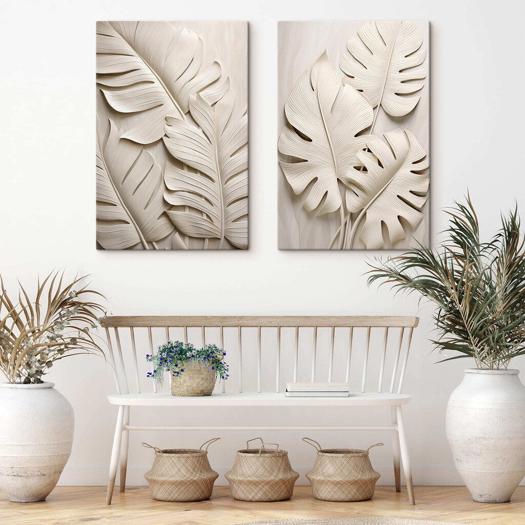 Feuilles tropicales crème — intérieur 1