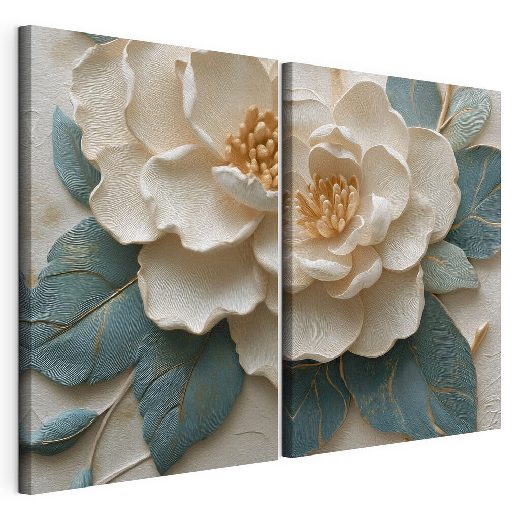 Fleur et feuilles sculptées — vue du produit