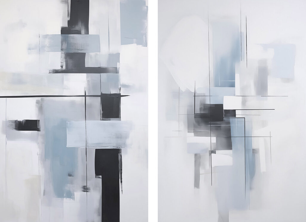 Abstraction grise et noire — motif complet