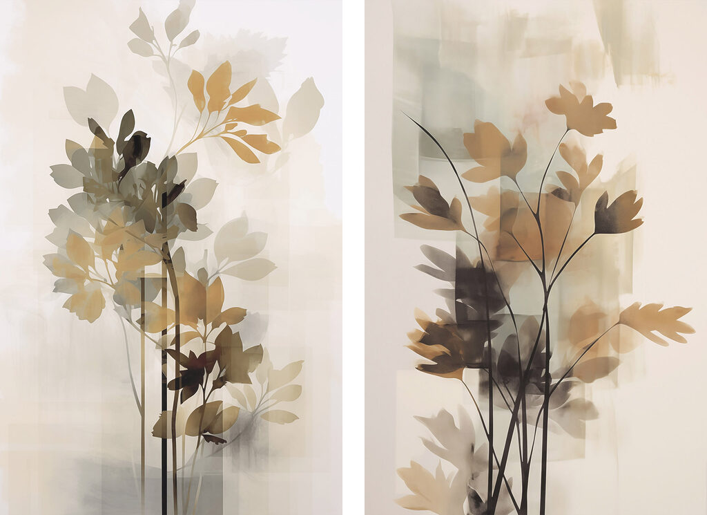 Feuillage aux tons ocre — motif complet