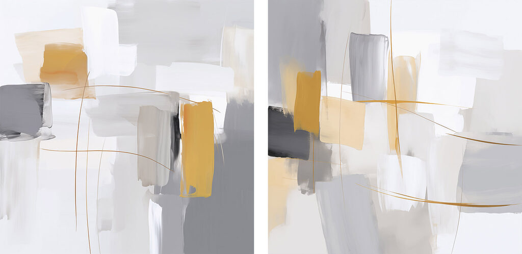 Gris et jaune moutarde — motif complet