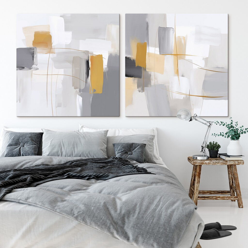 Gris et jaune moutarde — intérieur 1